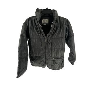 Gary's Jackets New York Vintage Black Full Zip Quilted Coat Women's Size Small